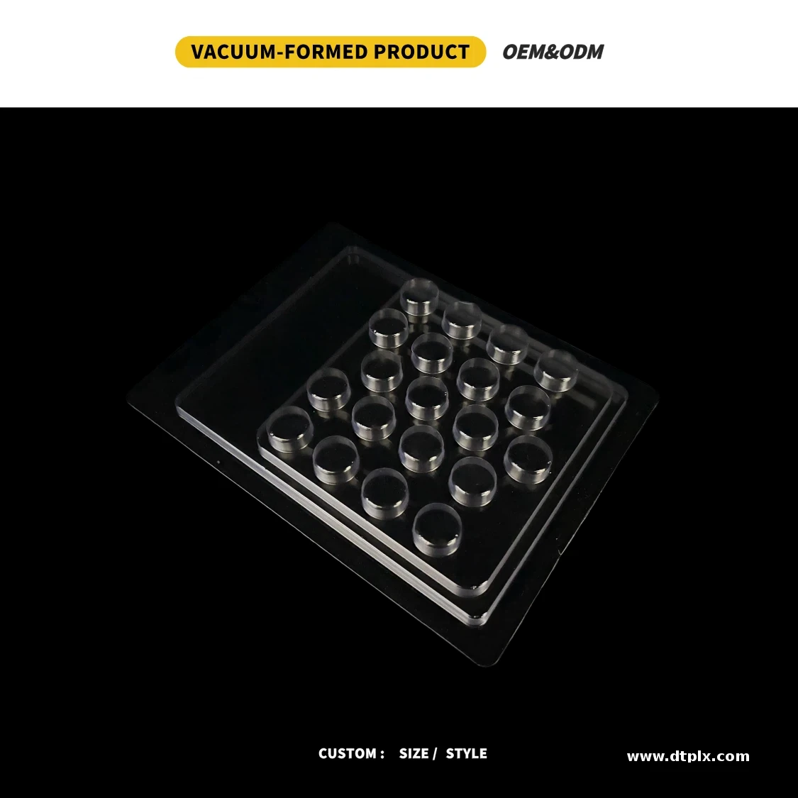 Clear PET Vacuum Formed Plastic Blister Tray Customized Insert Small Component Storage Durable OEM ODM Service Embossing Chenxin