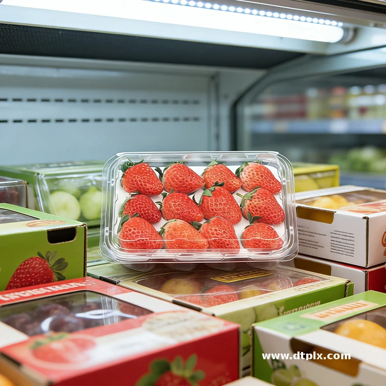 Custom 10/12/15/20 Grid Plastic Blister Container Customization PET Plastic Packaging Strawberries Box for Fruit Food