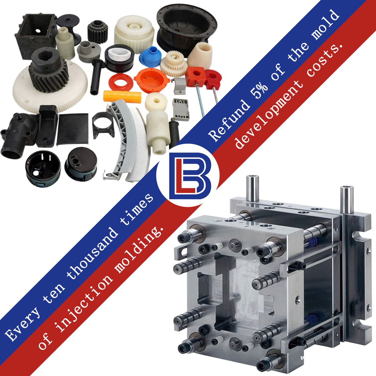 Custom BOLLY Brand ISO9001 Certified ABS Injection Molding For Buckle Parts Small Plastic Injection Mold Industrial Use