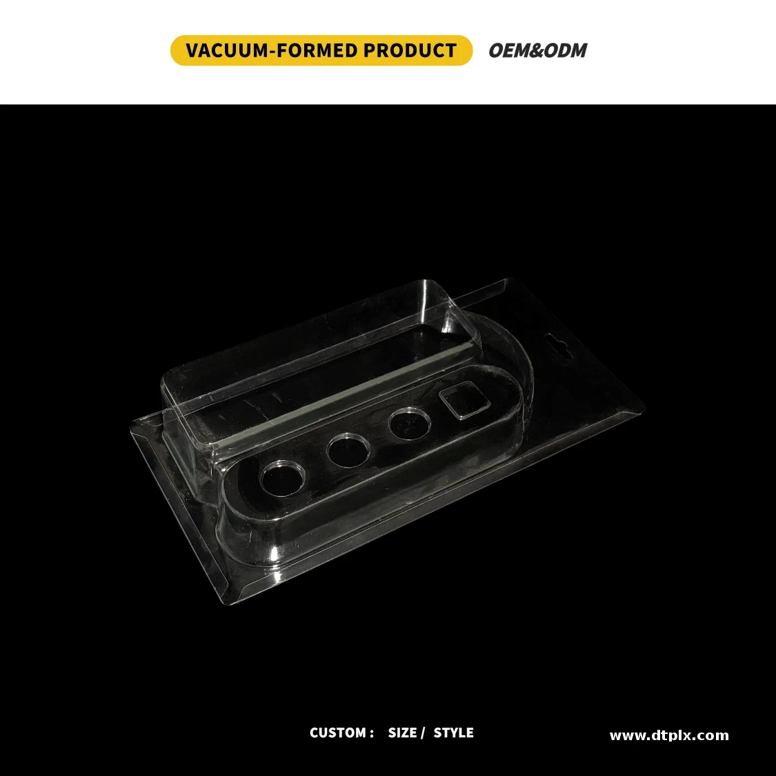 Custom Clear PET Vacuum Formed Foldable Blister Pack Embossing Hanging Hole Custom Logo Secure Electronic Component Display OEM