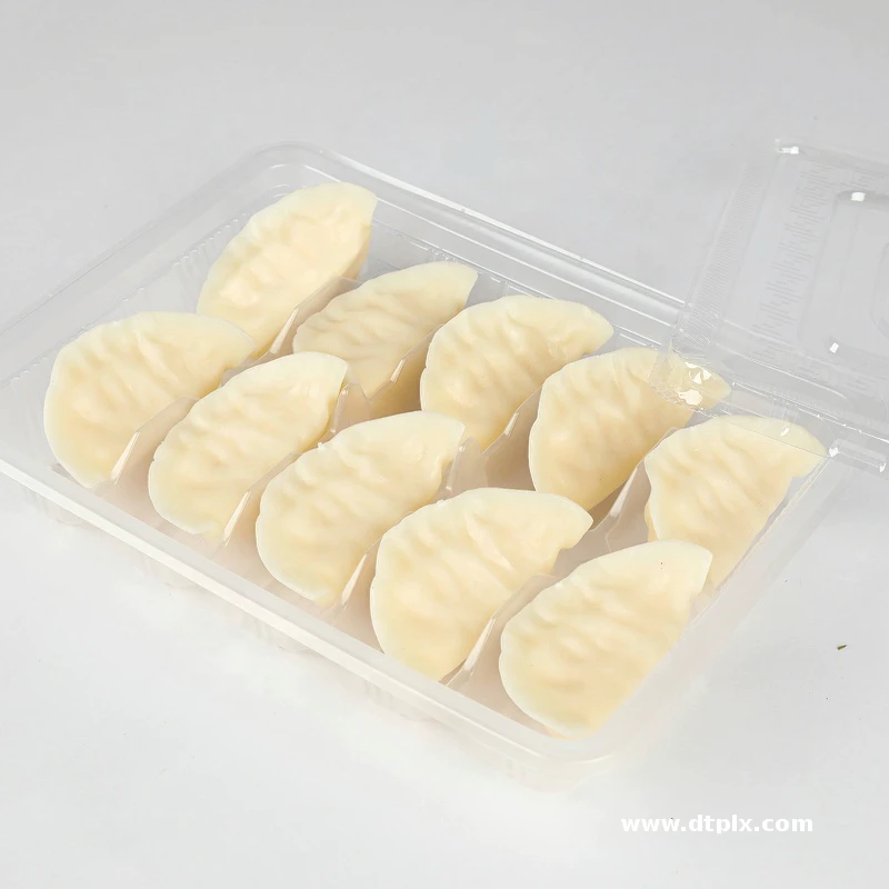 Customizable Printed Rectangle PET Plastic Tray Food Grade Blister Packaging Box for Dumplings and Sushi Recyclable