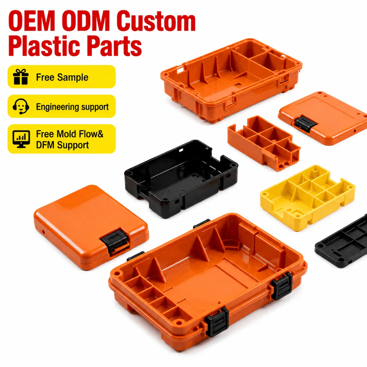Plastic Injection Molding Parts Custom Design Multi-Style Plastic Components for Diverse Equipment OEM ODM Service Factory