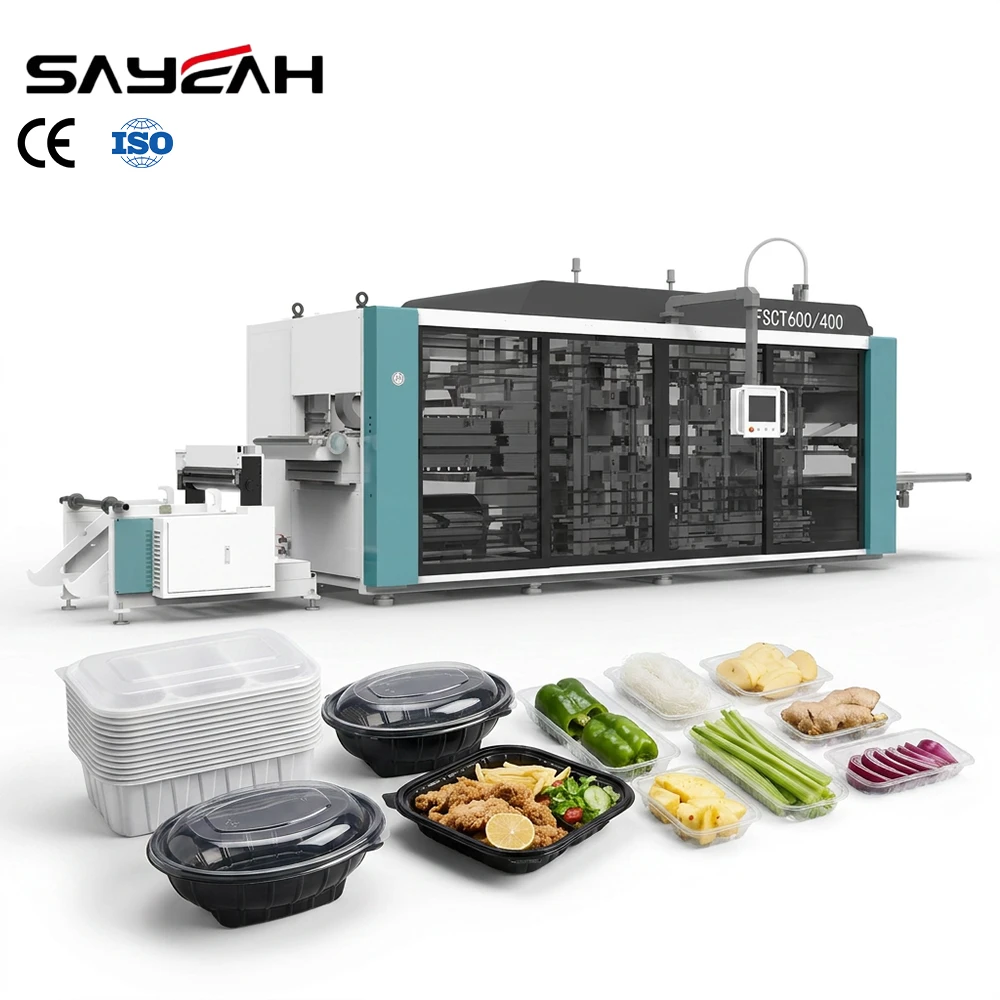 Custom Automatic Plastic Lid Food Container Thermoforming Machine Disposable Plastic Trays Thermoforming Machine