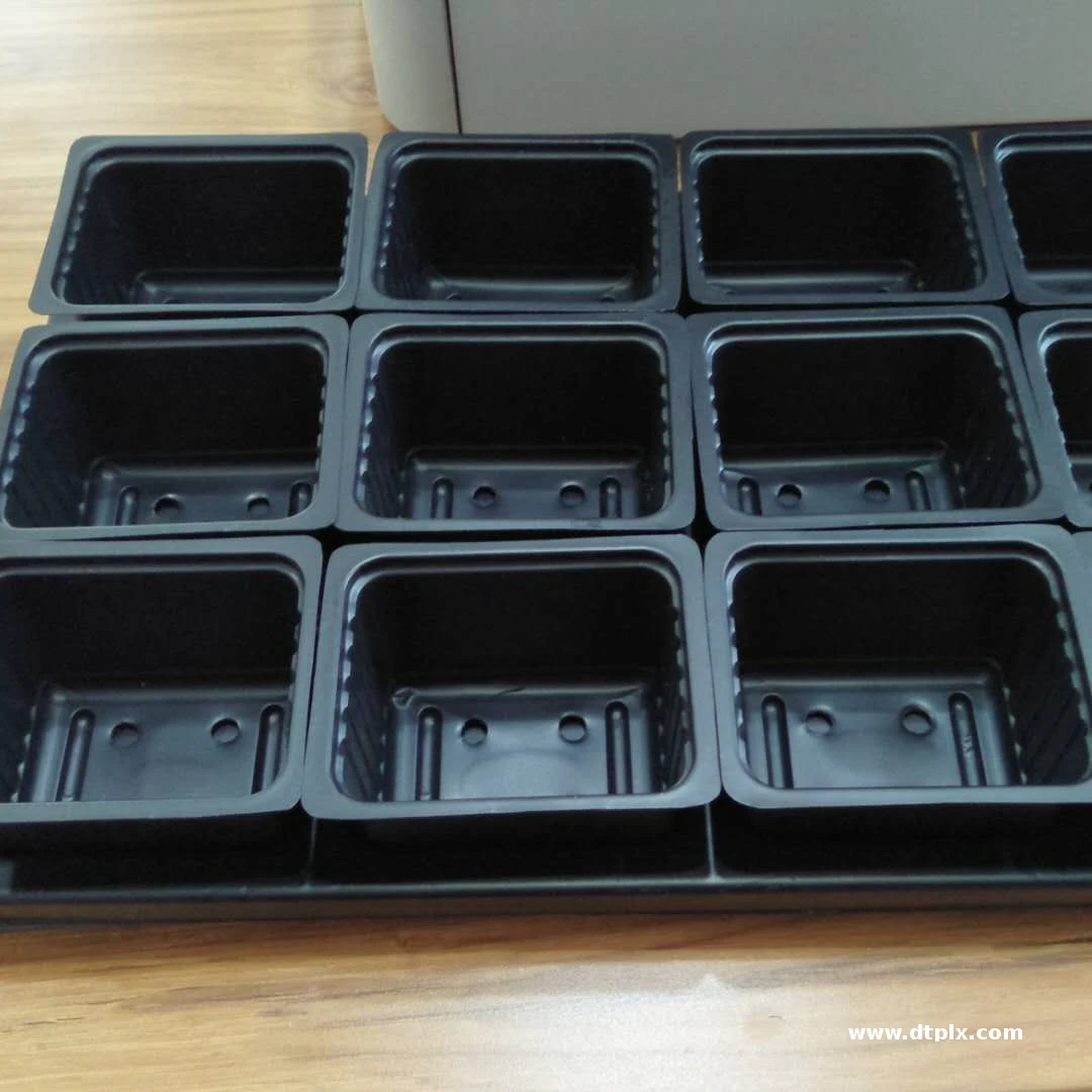 12-Cell Nursery Microgreen Tray Plastic Germination Trays Seed Starting Rectangle Clamshell Shape PS Greenhouse Planting Blister