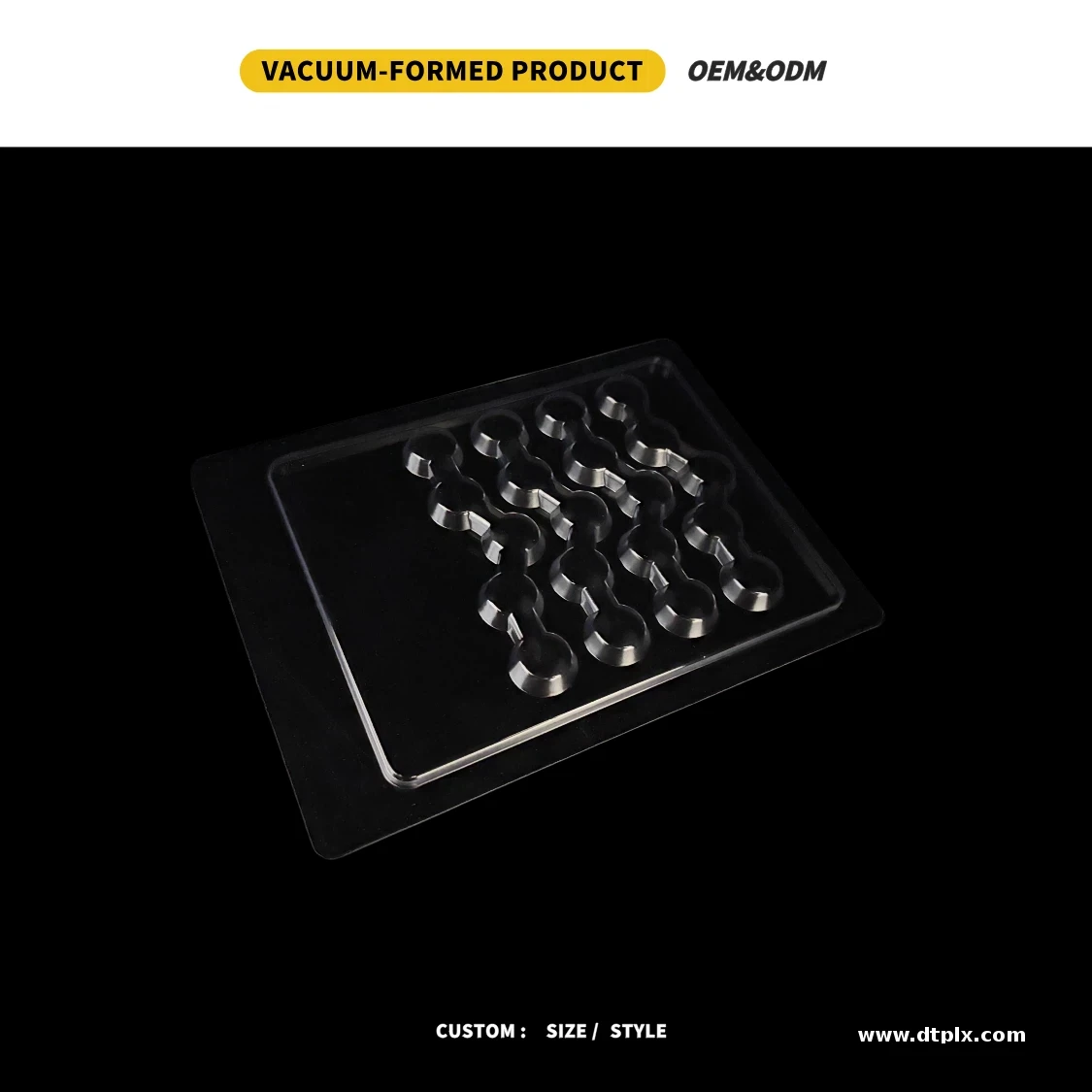 Custom Recyclable Vacuum Formed Plastic Blister Tray Clear PET Insert Packaging for Electronics Cosmetics Hardware Chenxin Brand