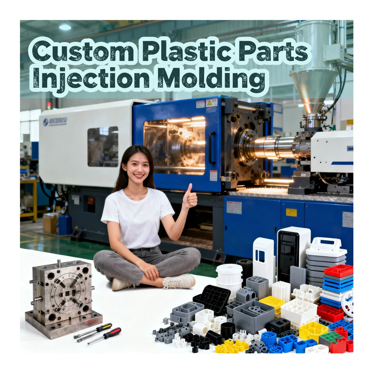 Custom Injection Mold Design & Cutting Service for Plastic Machine Accessories Plastic Parts Pa6 Injection Molding Solutions