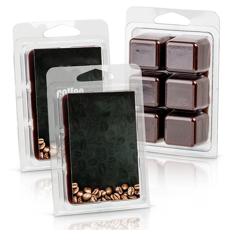 Custom Shaped 6 Cavity Blister Plastic PVC Cards Wax Melt Packaging Container Tray Mold Box