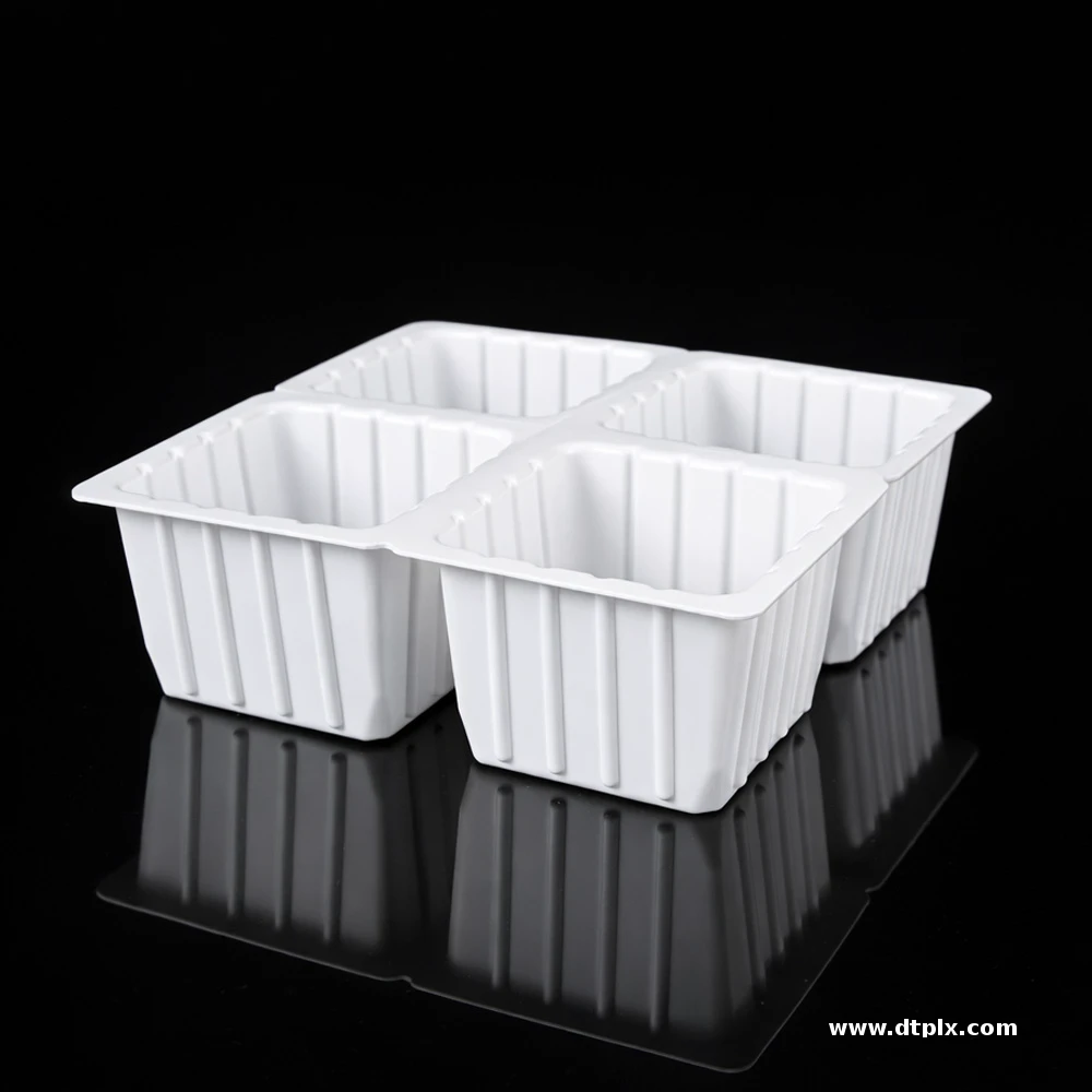 Custom Environmental Protection Food Grade Rectangle 4-Cell PP Tray Ice Cube Blister Packaging Mold with Custom Color