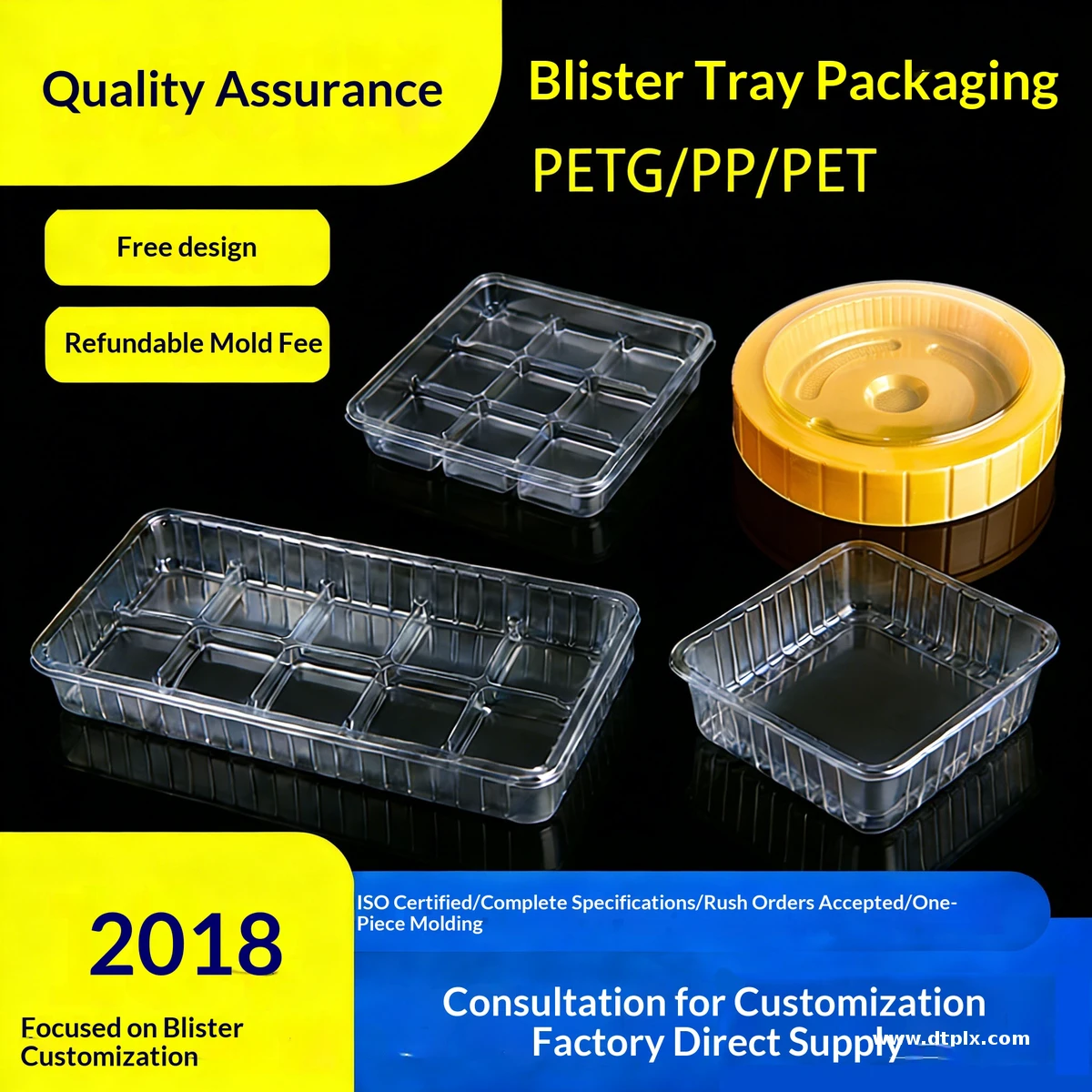 Customized Hot Pressing Plastic Tray PET/PP Transparent Blister Packaging Plastic Disposable Packing Boxes Manufacturers
