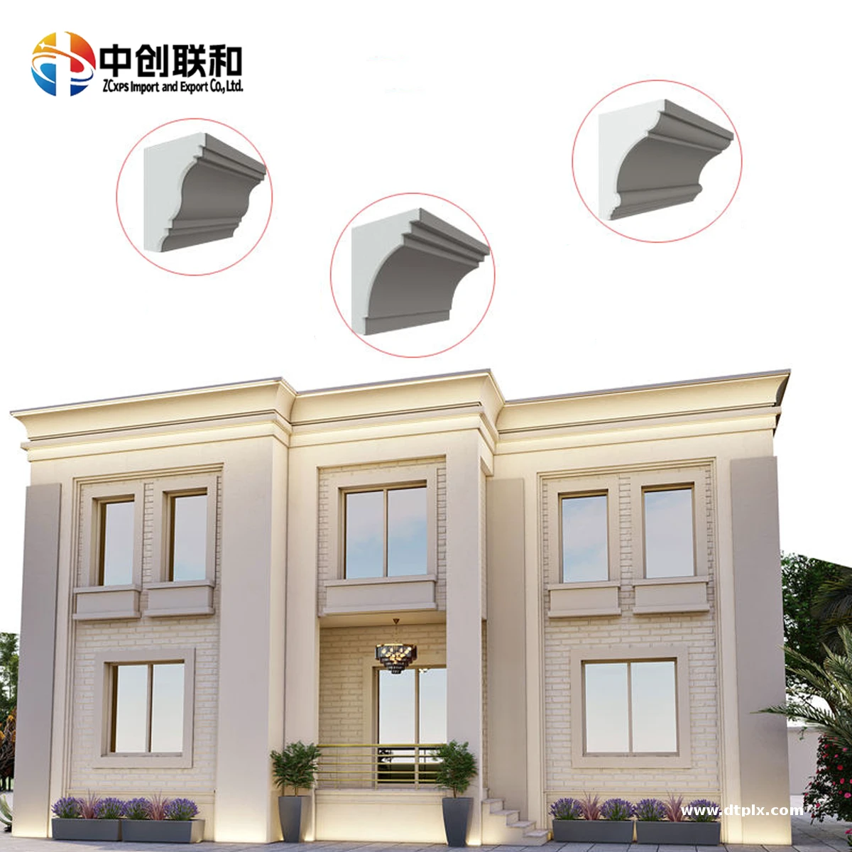 Lightweight Modern EPS Polystyrene Foam Molding Decorative Line Exterior Wall Moulding Decoration EPS Decorative Molding