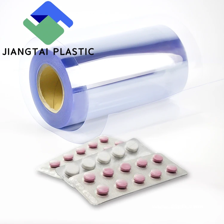 Jiangtai Medical Grade Rigid Transparent PVC Film Roll 0.2 mm for Pharmaceutical Blister Packing