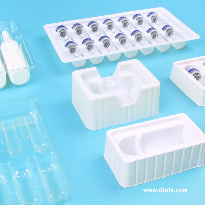 Custom Rigid Disposable Plastic Ampoule Drug Packaging Vacuum Formed Protective Blister Tray