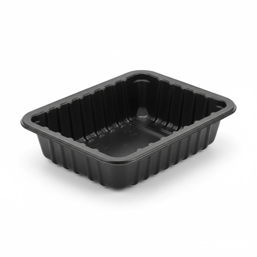 Wholesale Customized Supermarket Disposable PP Plastic Meat Tray Black Food Storage Container Packaging Blister