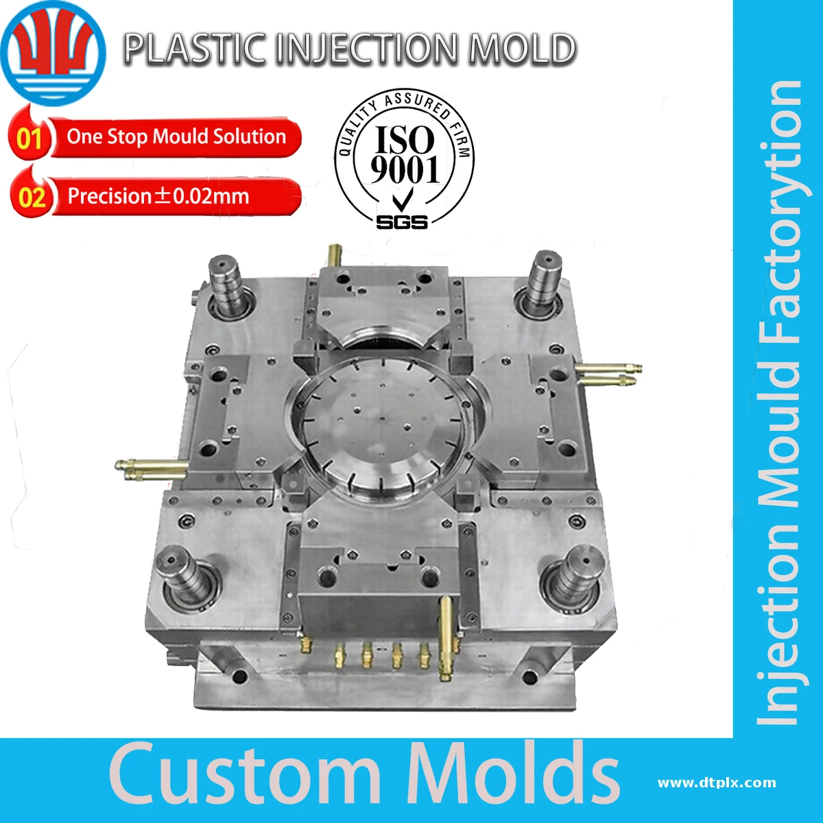 Custom Made Sunye Brand SY-1022 3/2 Plate Plastic Injection Mold Precision+0.02mm for ABS PC PP Low Cost Processing