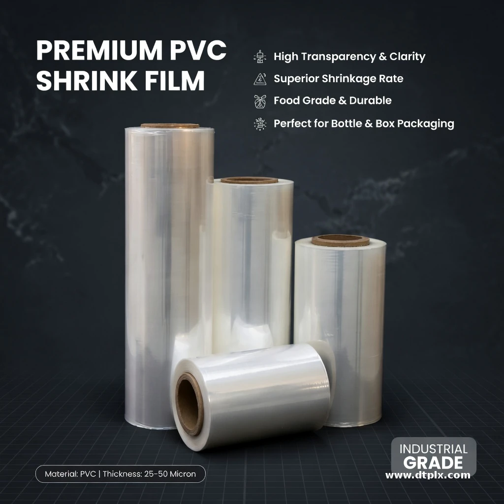 Customized 12-30 Micron Food Grade Transparent Soft PVC Shrink Film Roll for Blister Packaging and Blow Molding