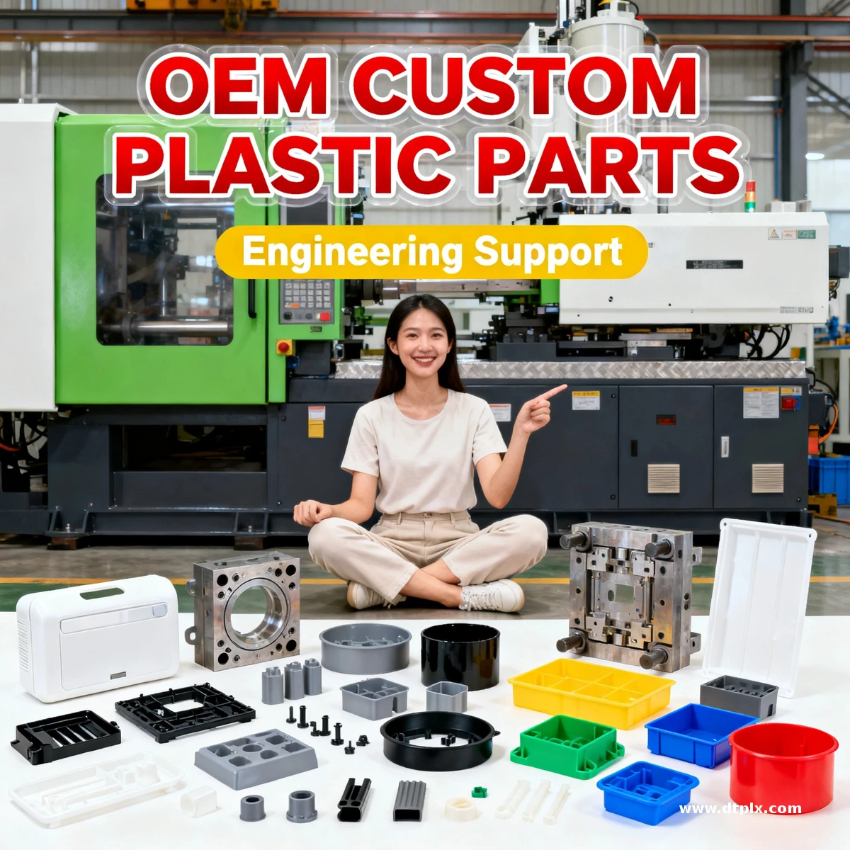 Custom Shaped HDPE TPE Pp Abs Nylon Injection Products Injection Mould and Moulding Two-Color Plastic Parts Injection Molding