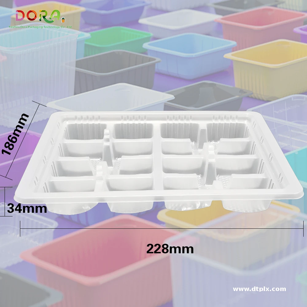 Custom Designed Disposable Plastic Food Packaging Containers PP Material Blister for Cake Bread Dumplings Refrigerator Storage