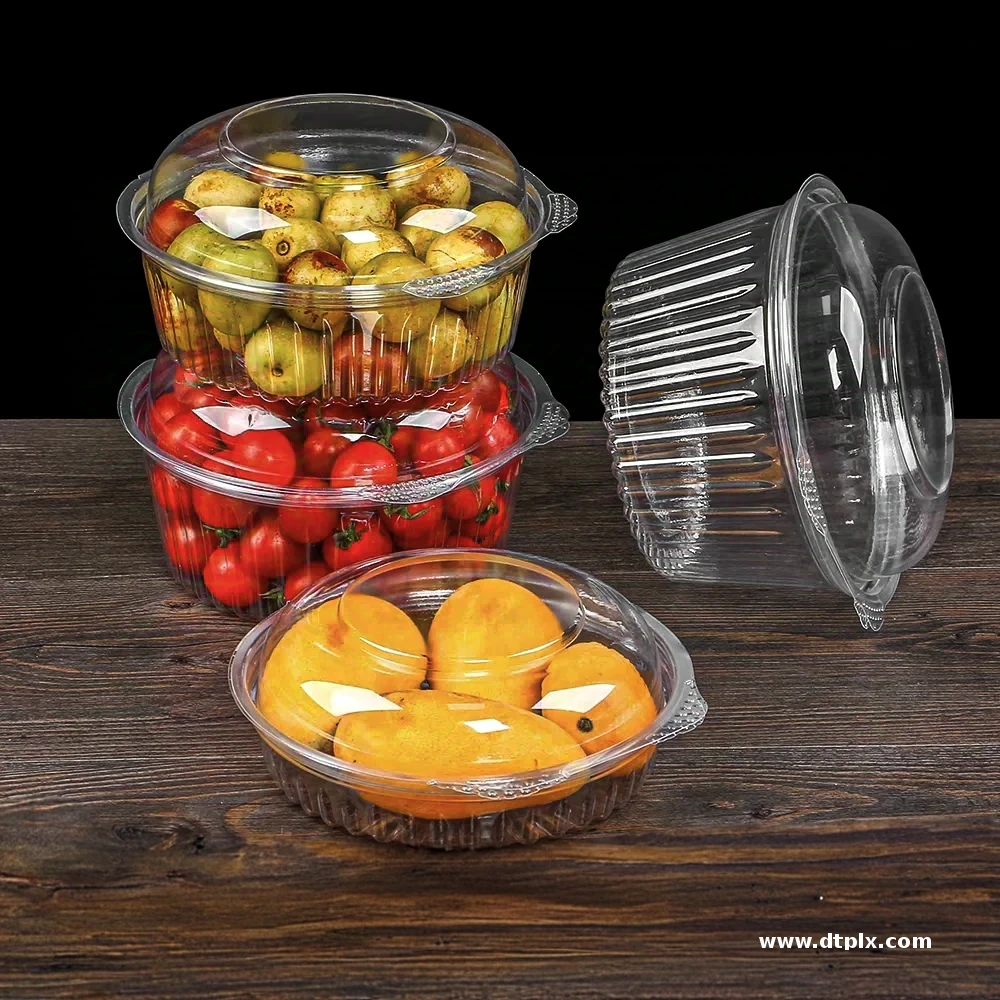 Eco-friendly Factory Custom clear Blister Plastic apple Fruit Salad Clamshell Blister Containers with Lids