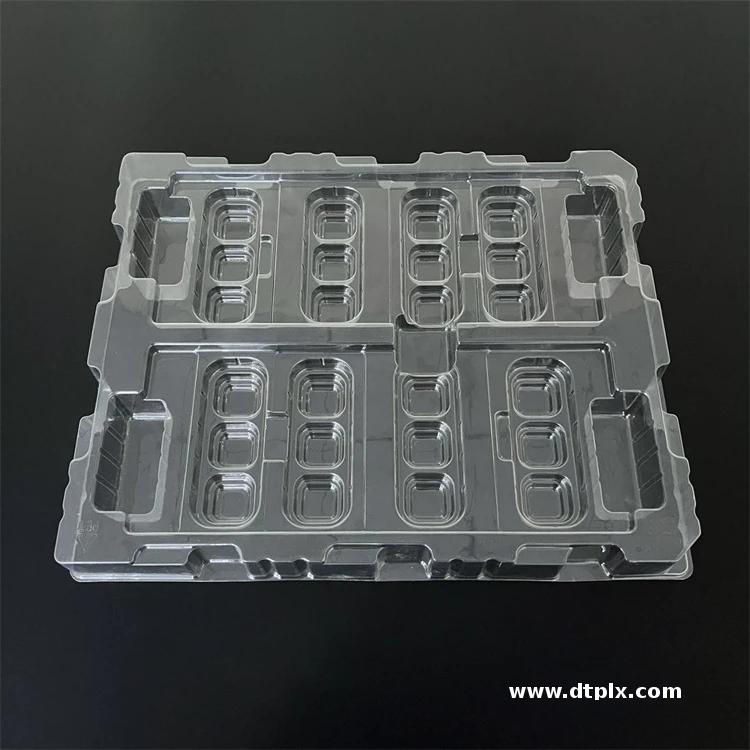Vacuum Formed Clamshell Tray Custom Multi Cavity Plastic Blister Packaging Container Food Grade Stackable Easy Electronic Parts