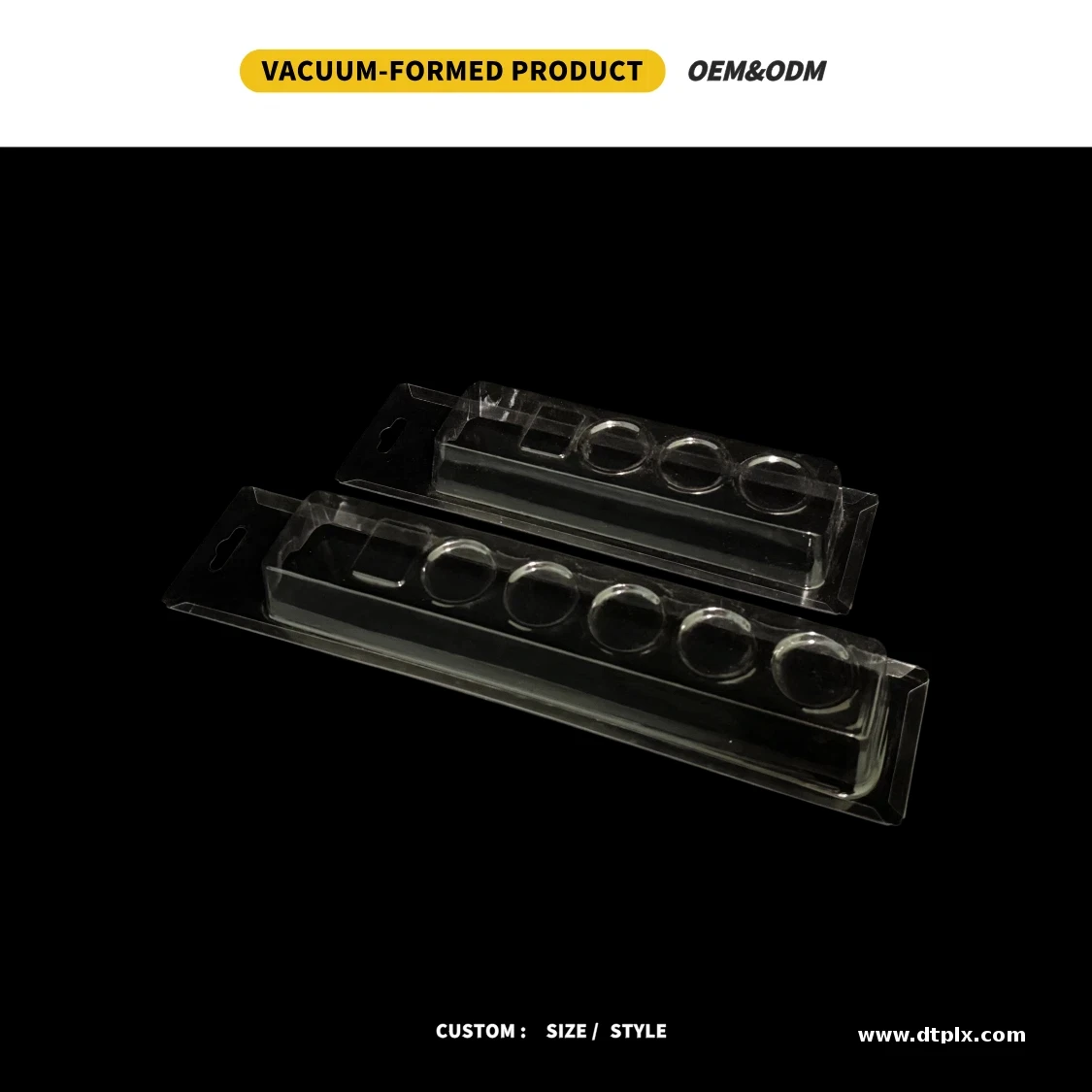 Custom Clear PET Vacuum Formed Blister Pack Hanging Plastic Insert Embossing for Small Hardware Tools Retail Display Protection