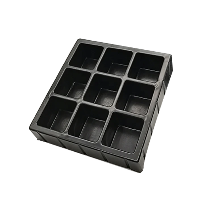 Customize Vacuum Forming 9 Cavity PET Plastic Insert Blister Packaging Tray