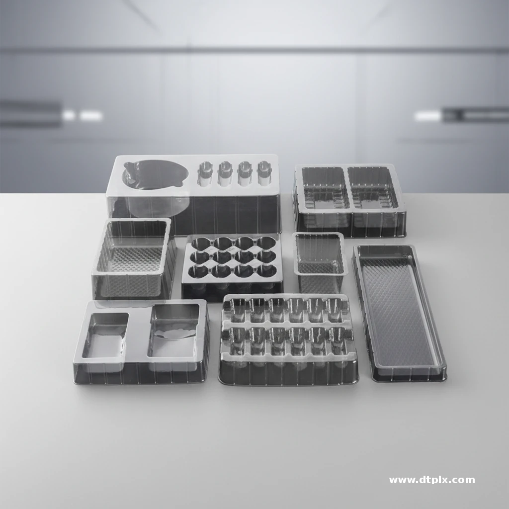 Custom Antistatic ESD PS PET Thermoforming Cutting Tray Food Grade Plastic Tray for Precision Electronic Component Packing