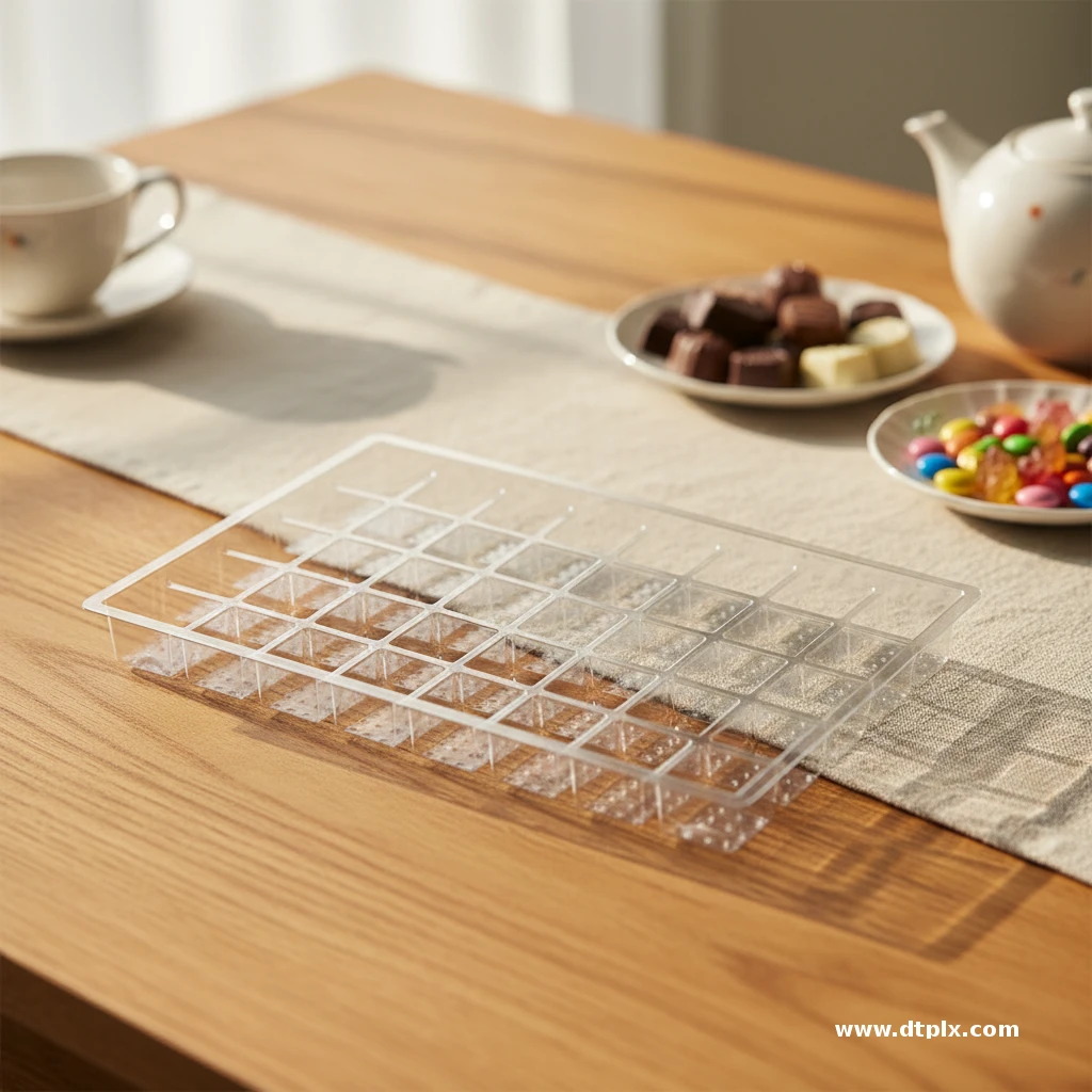 Disposable Transparent PET Plastic Food Grade Packaging Box Blister Molding Multi-Grid Tray for Chocolate Candy Macaron