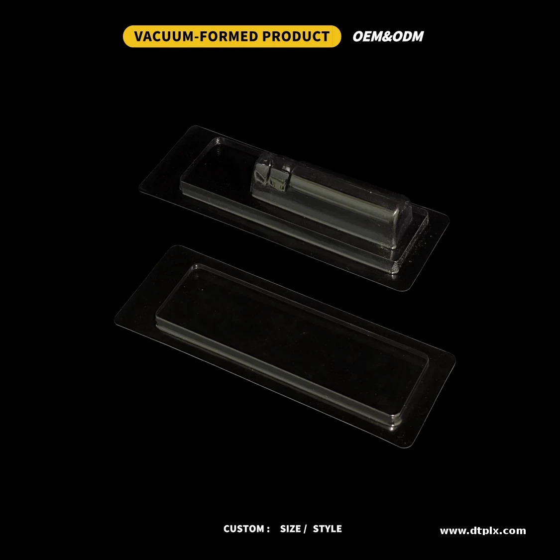 Clear PVC Vacuum Formed Two Piece Clamshell Blister Pack Embossing Custom Logo for Craft Supply Organization High Quality