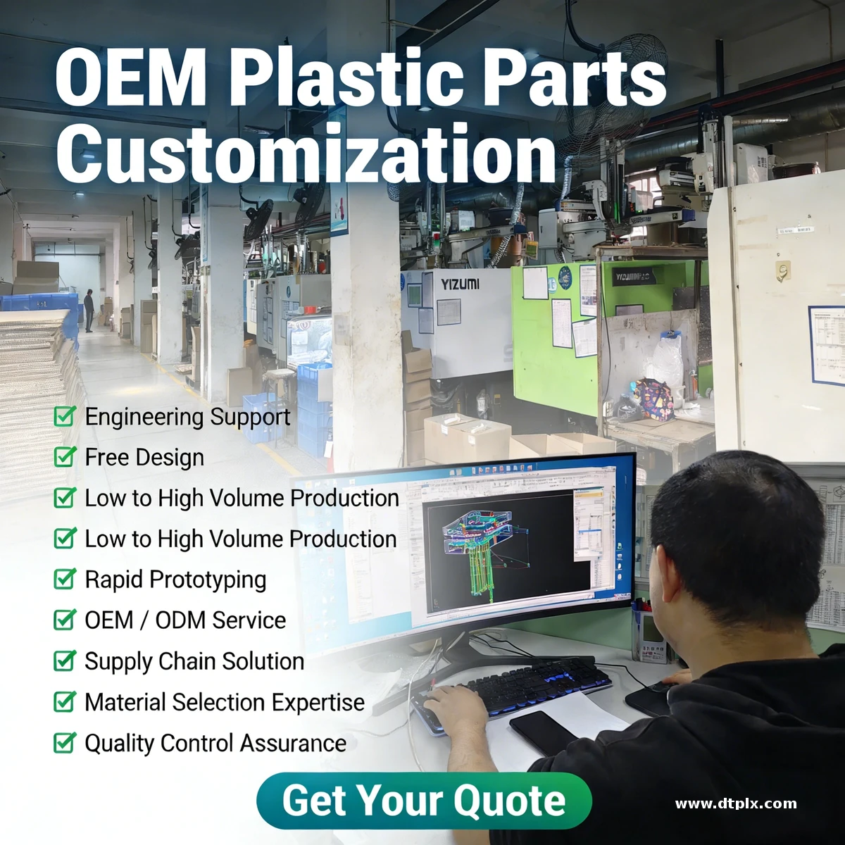 Plastic Parts Injection Molding Manufacturer Custom Nylon PP ABS Plastic Injection Mold Parts Custom Processing Services