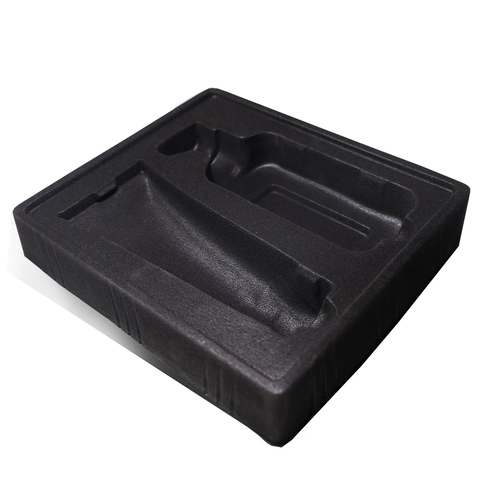 Custom Black Plastic Blister Insert Vacuum Forming PVC PET PS Flocking Velvet Cosmetics Skin Care Set Blister Tray