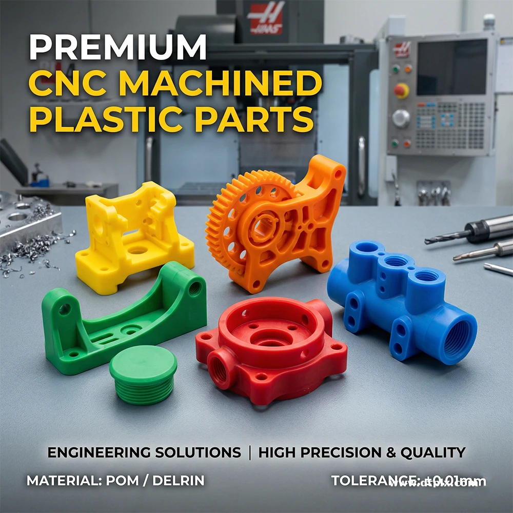 Precision Machining POM PEEK Plastic Components Custom CNC 3 4 5 Axis For Automotive Mechanical Equipment OEM ±0.05mm