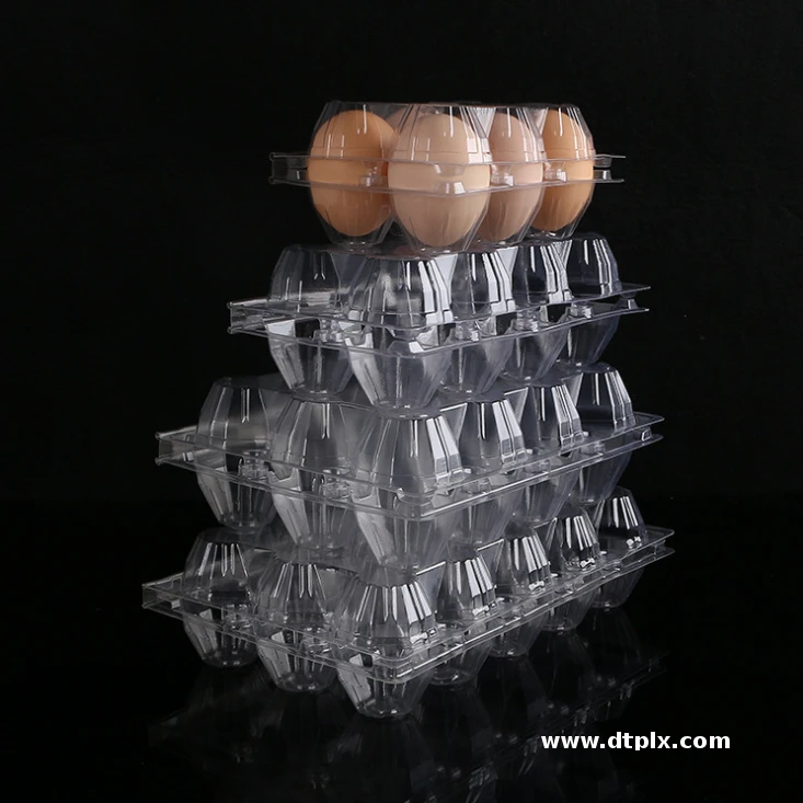 Factory Custom 4/6/8/10/12/15/30 Sizes Disposable Transparent Round PET/RPET Plastic Blister Packaging Egg Trays