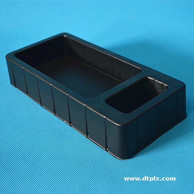 Customized PS Eco-friendly 0.4mm Thickness Vacuum Forming Black Plastic Cosmetics Blister Packaging Rectangle Inner Tray for