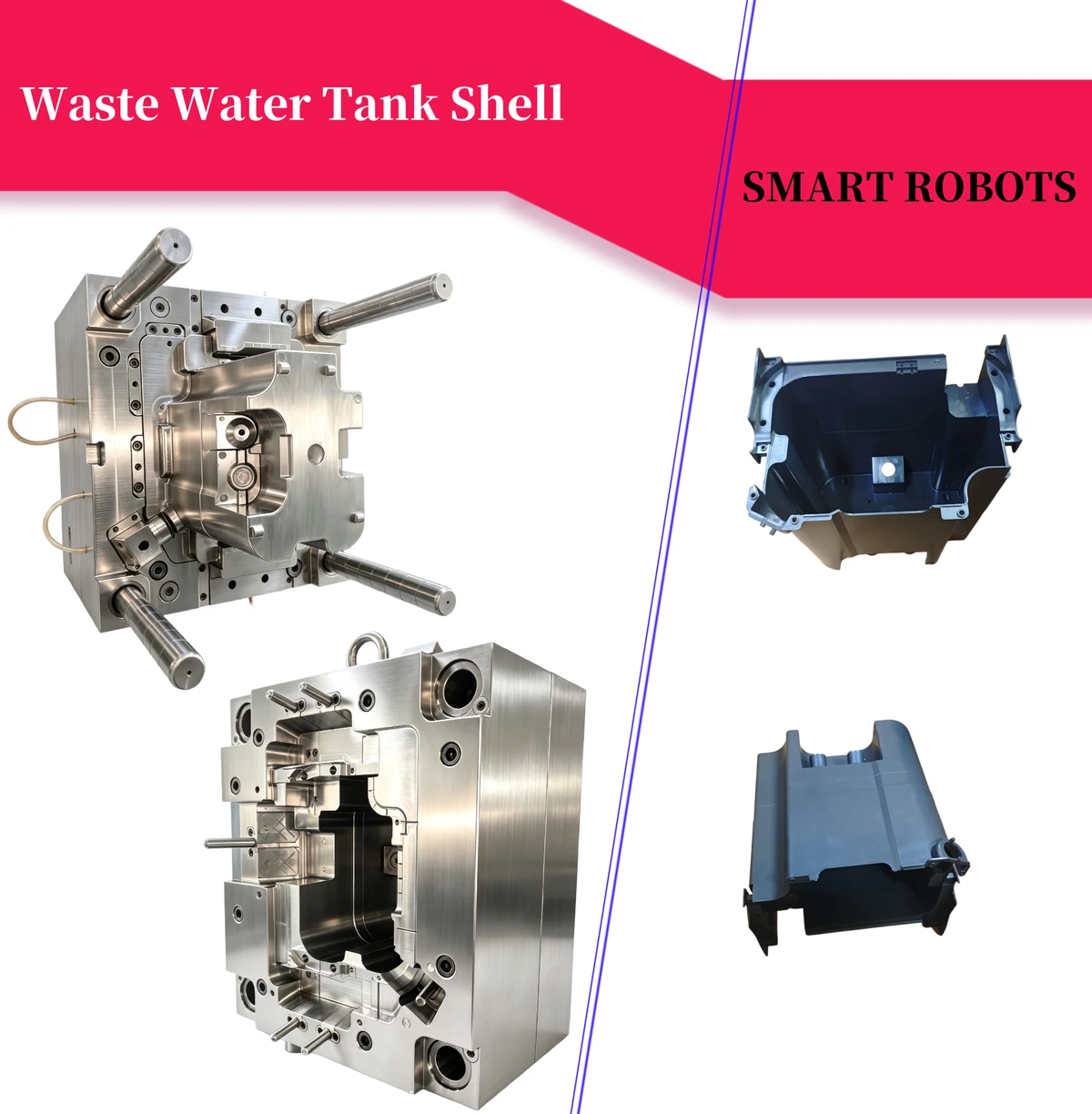 Leak Proof ABS Waste Water Container Internal Housing Injection Molding Chemical Resistant Plastic Part For Floor Scrubber Robot