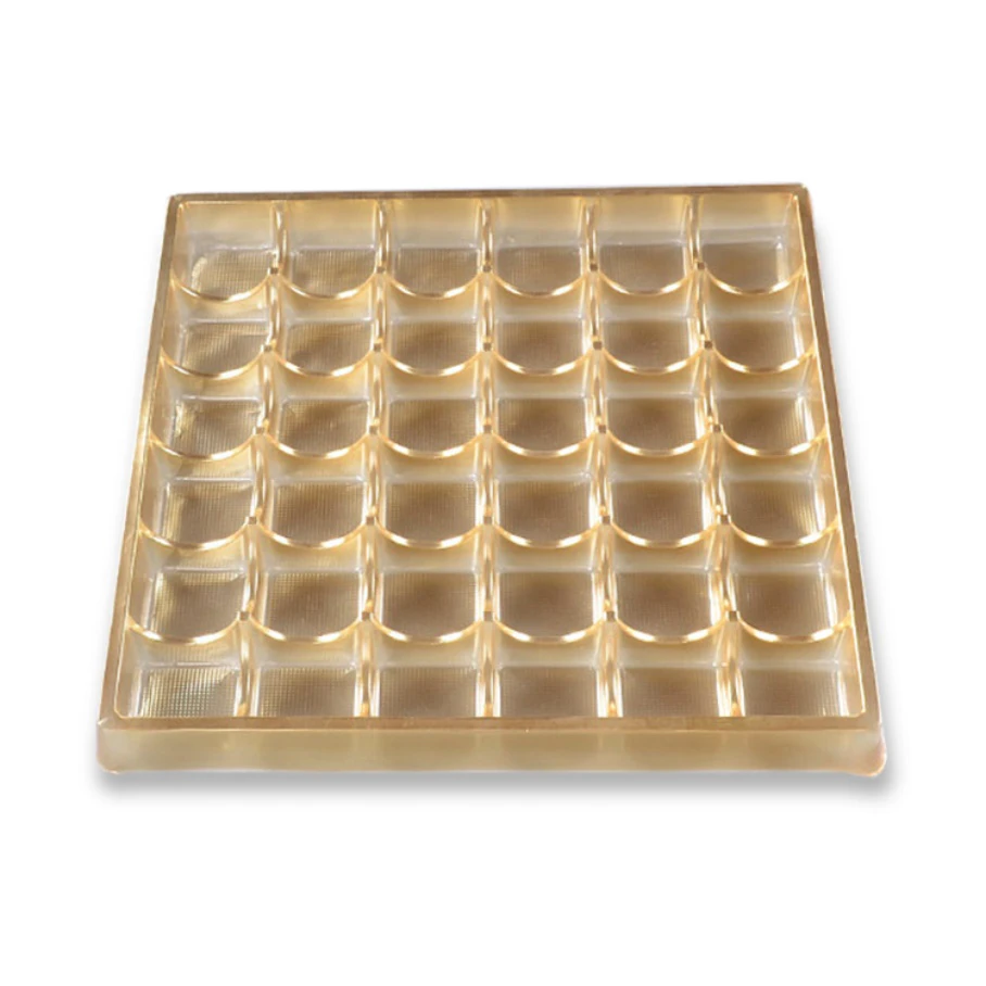 Custom Wholesale Blister Forming Chocolate Sushi & Salad Packaging Golden Blister PVC/PP/PET/PLA Inner Disposable Tray
