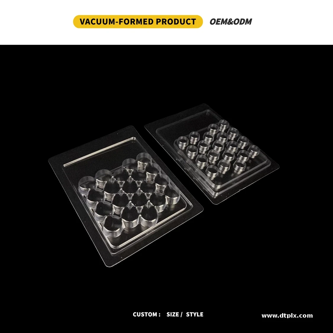 Transparent PVC Vacuum Formed Plastic Blister Box Customized Clamshell Packaging Embossing Custom Logo Hardware Accessories